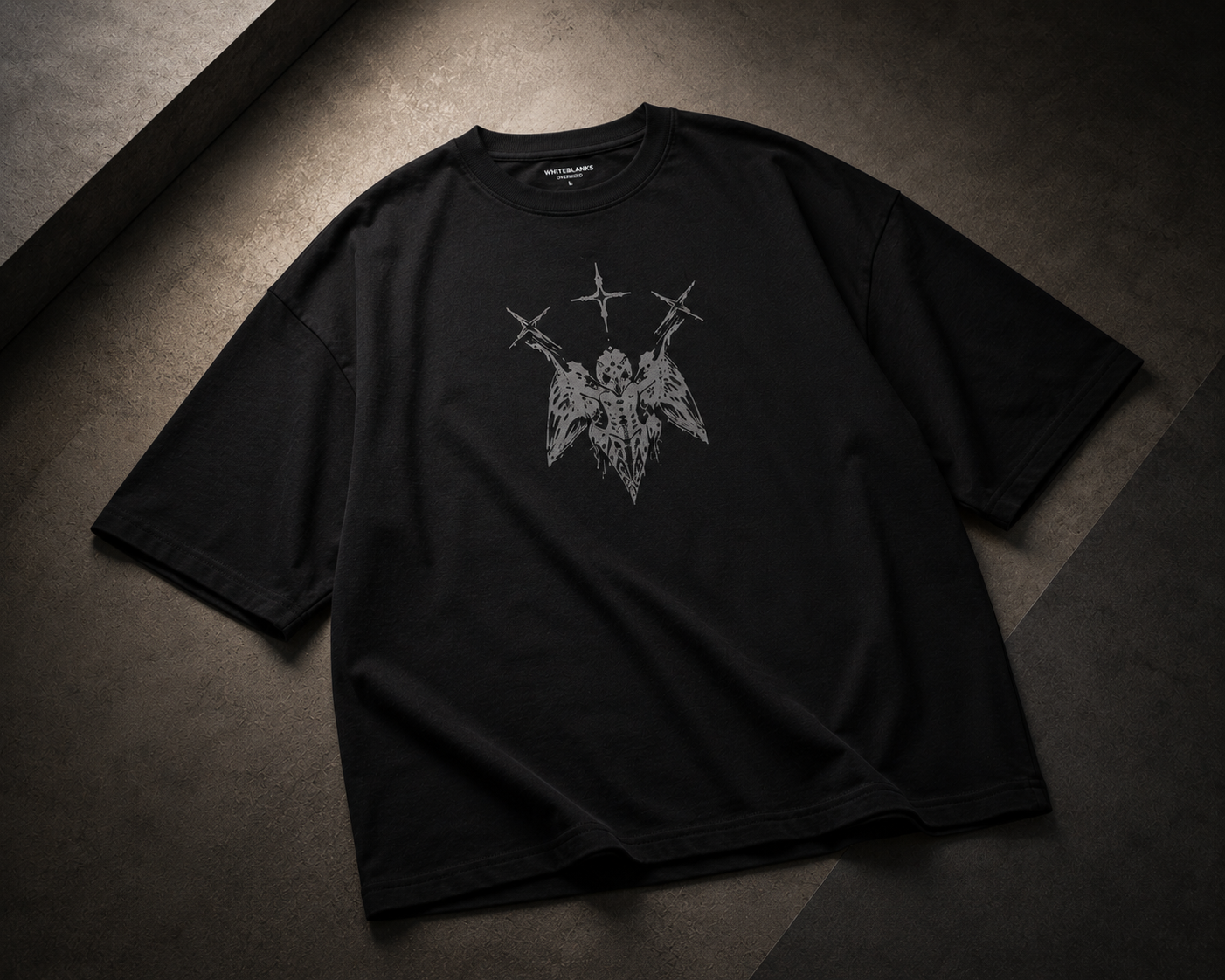 Three Crosses Angel Oversized Graphic T-Shirt