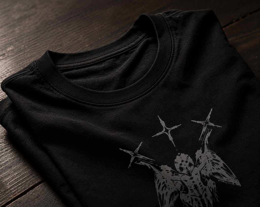 Three Crosses Angel Oversized Graphic T-Shirt