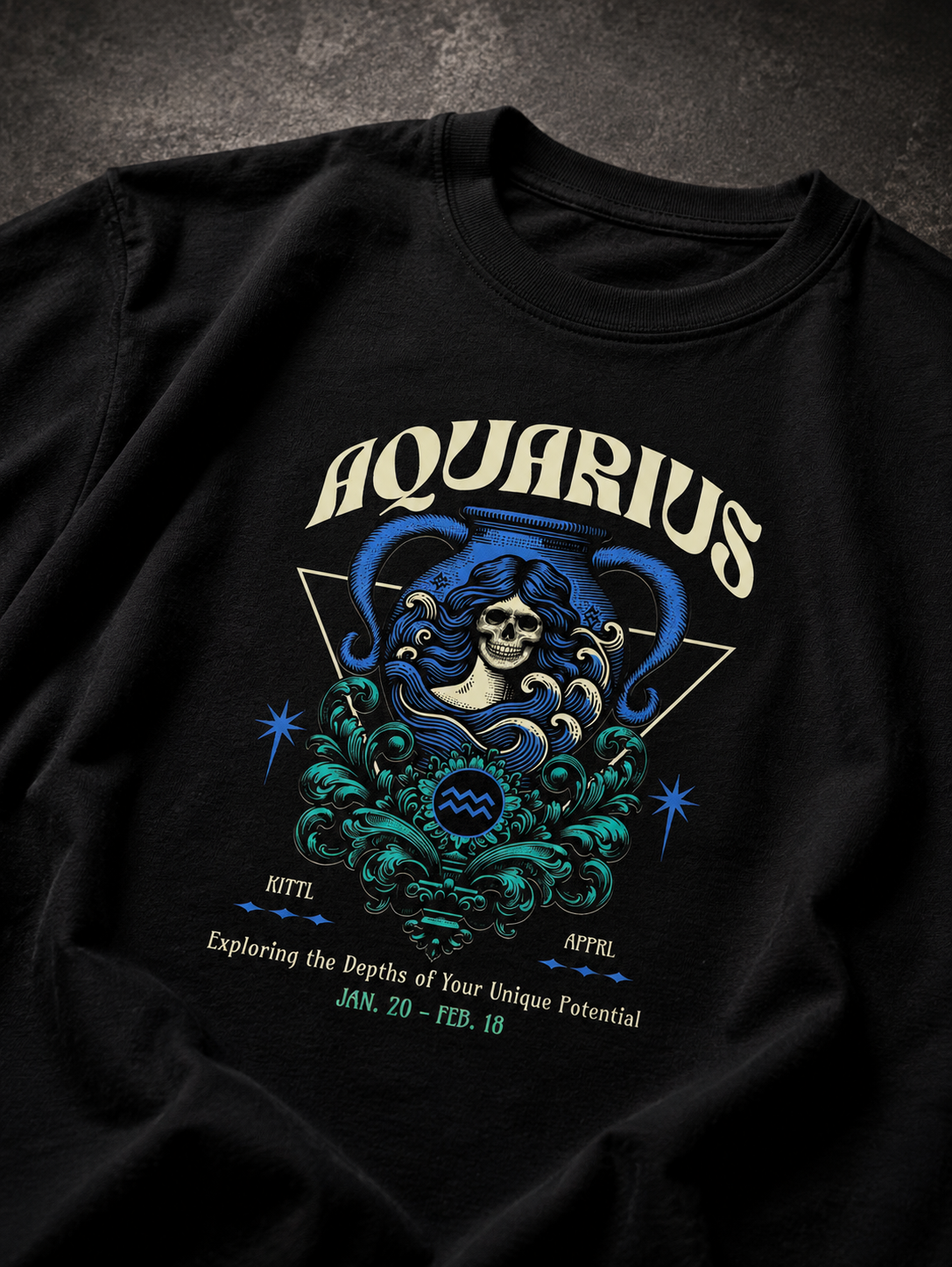 Aquarius Zodiac Oversized Graphic T-Shirt