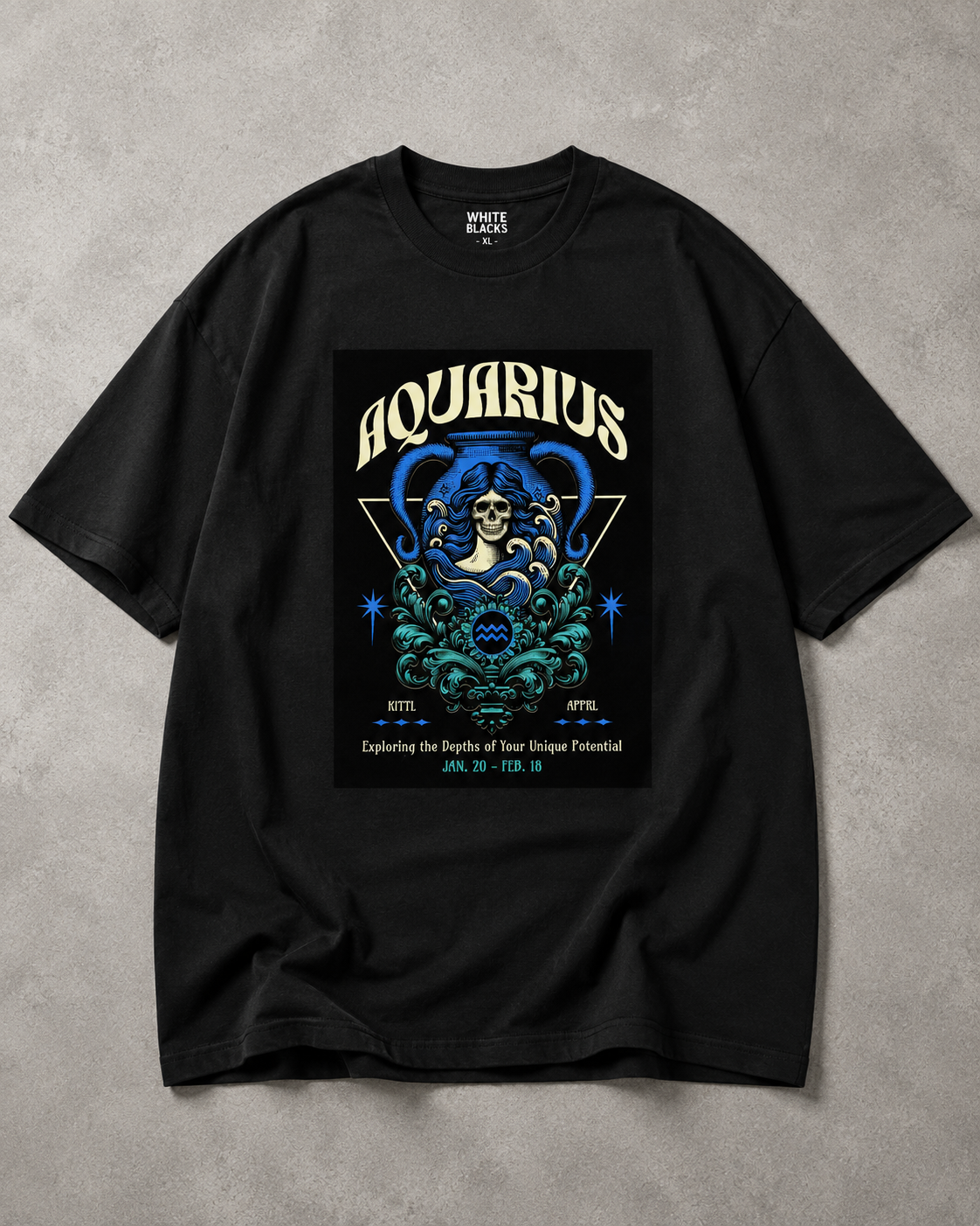 Aquarius Zodiac Oversized Graphic T-Shirt