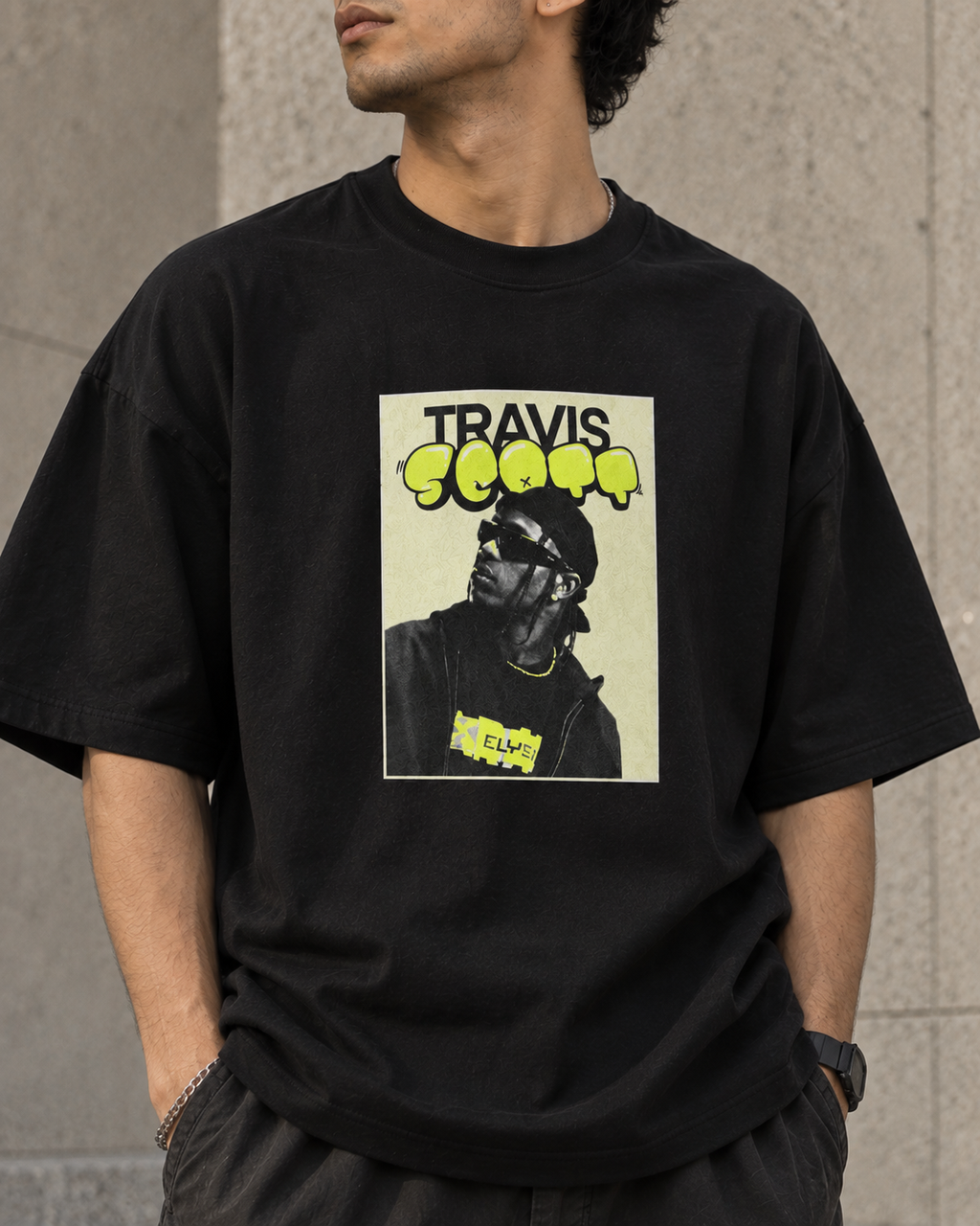 Travis-Inspired Graphic Oversized T-Shirt