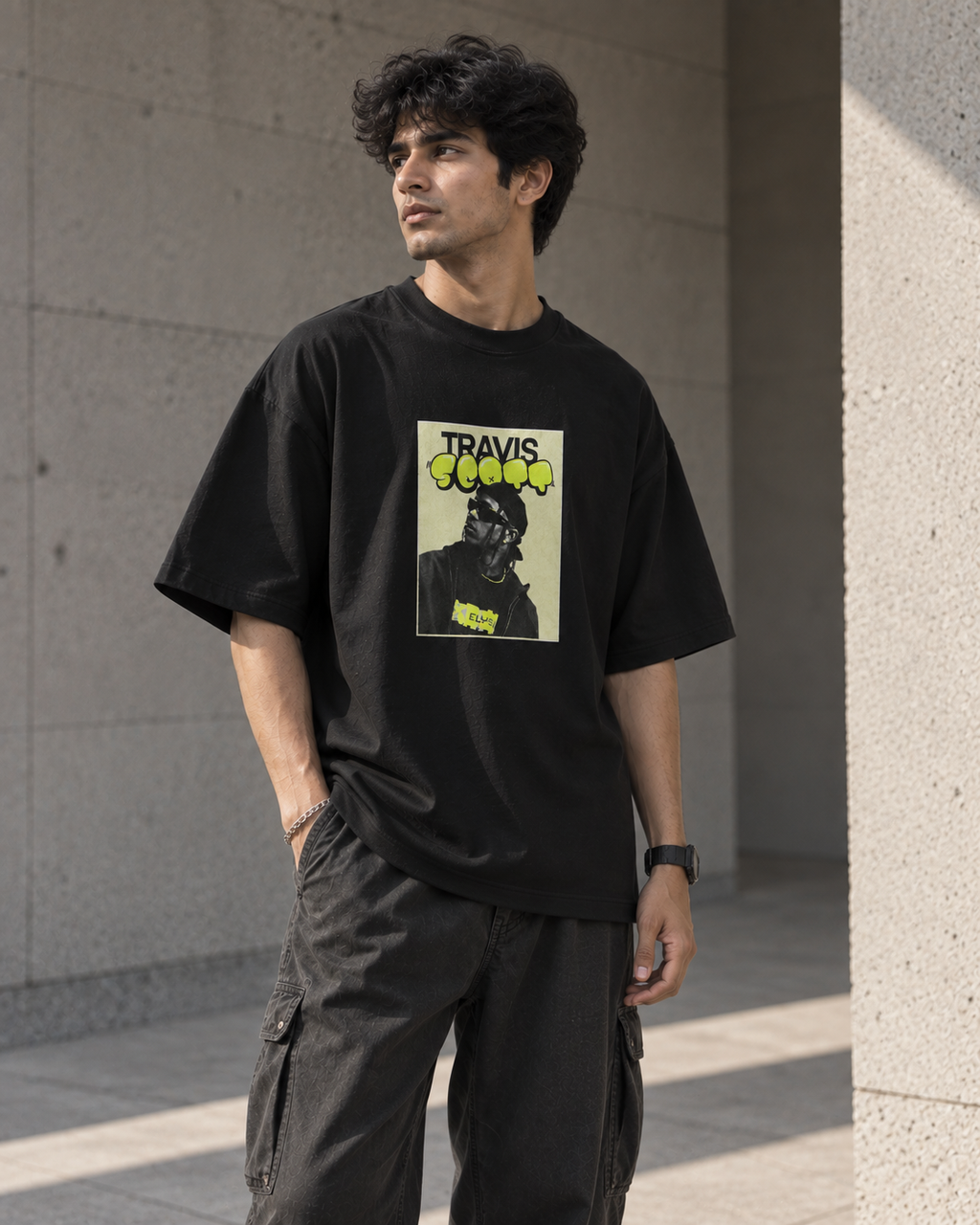 Travis-Inspired Graphic Oversized T-Shirt