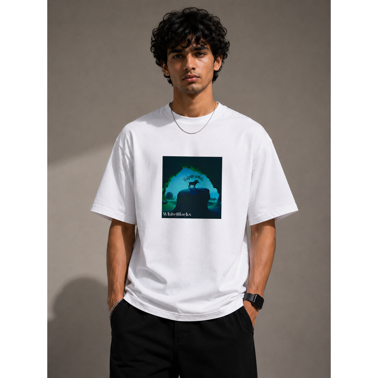 Hakuna Matata Filtered Oversized Graphic T-Shirt