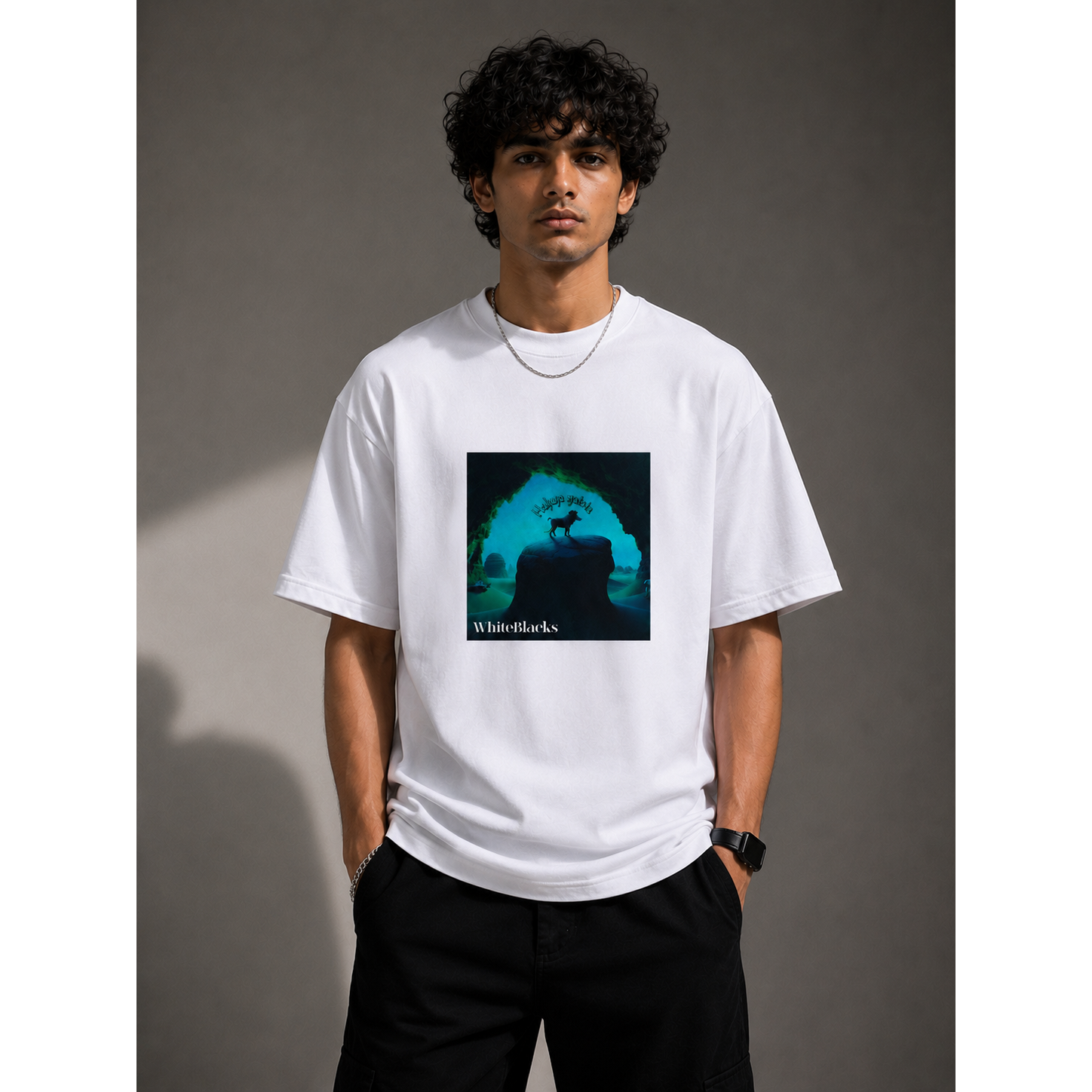 Hakuna Matata Filtered Oversized Graphic T-Shirt