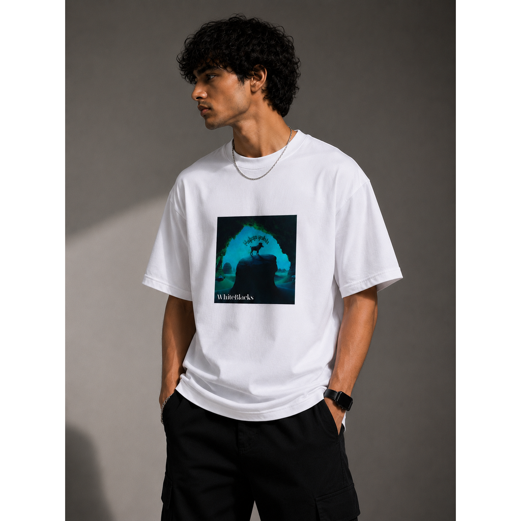 Hakuna Matata Filtered Oversized Graphic T-Shirt