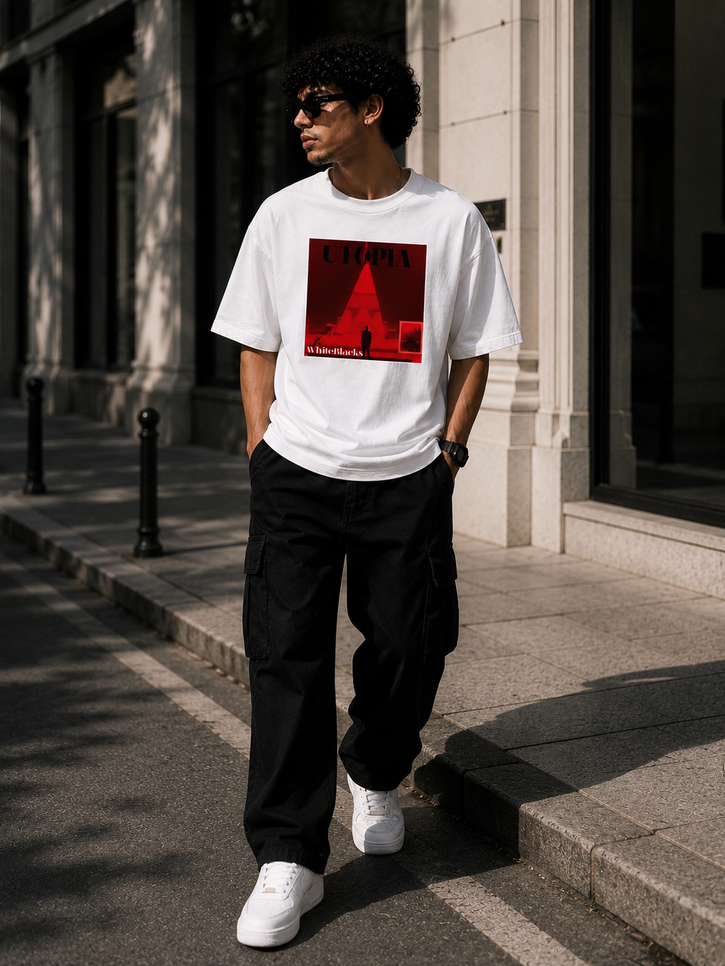 Utopia Filtered Oversized Graphic T-Shirt