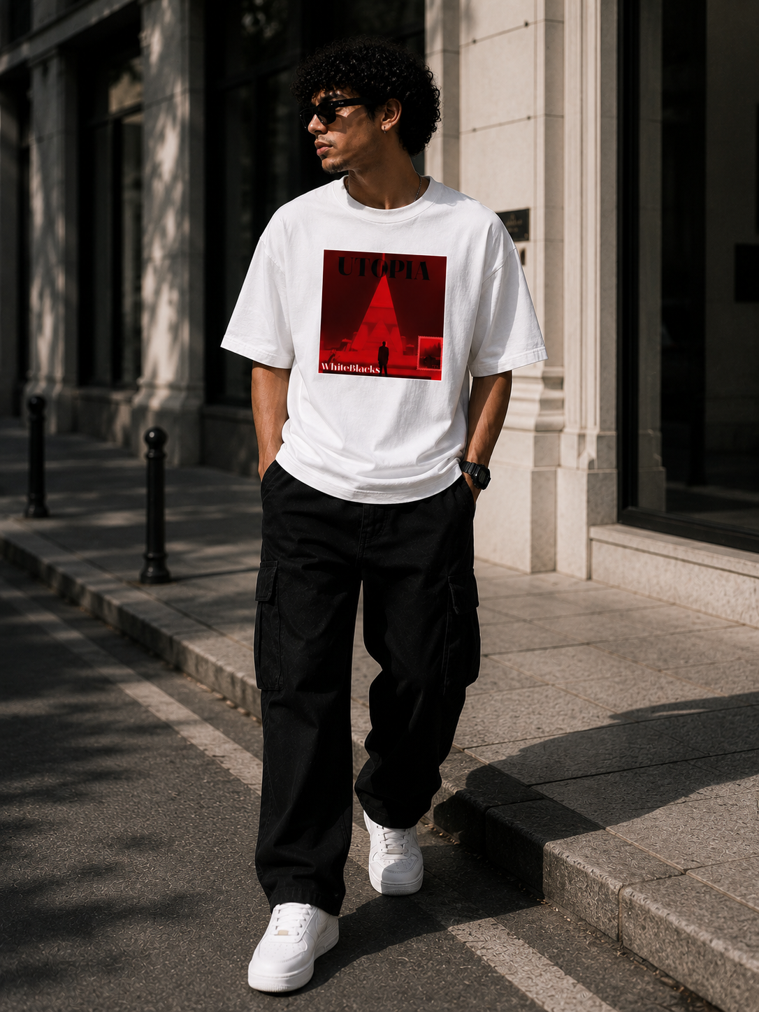 Utopia Filtered Oversized Graphic T-Shirt