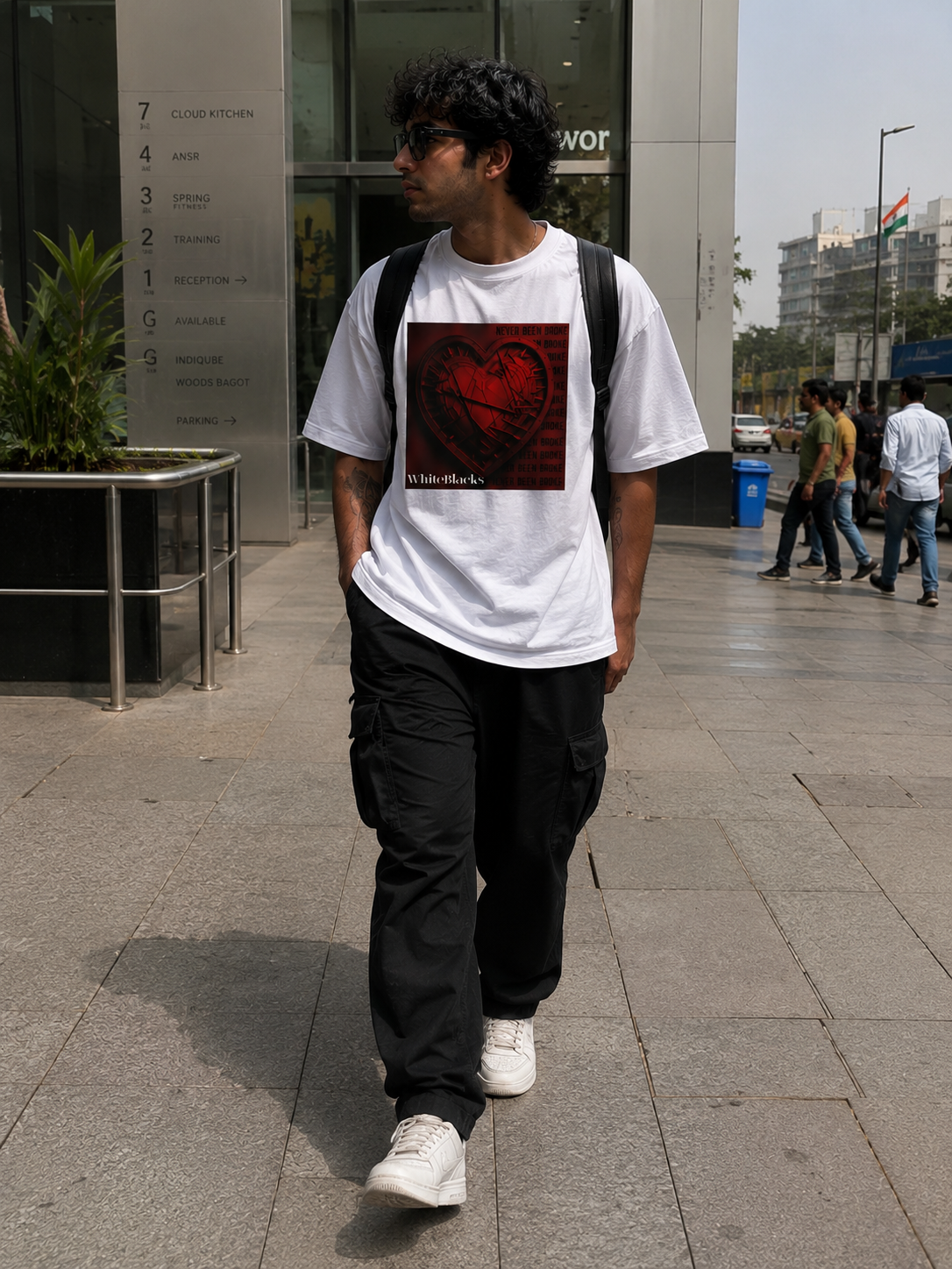 Never Been Broke Filtered Oversized Graphic T-Shirt