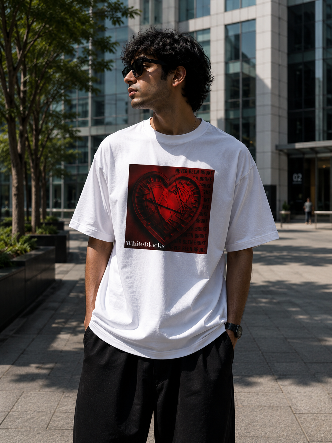 Never Been Broke Filtered Oversized Graphic T-Shirt
