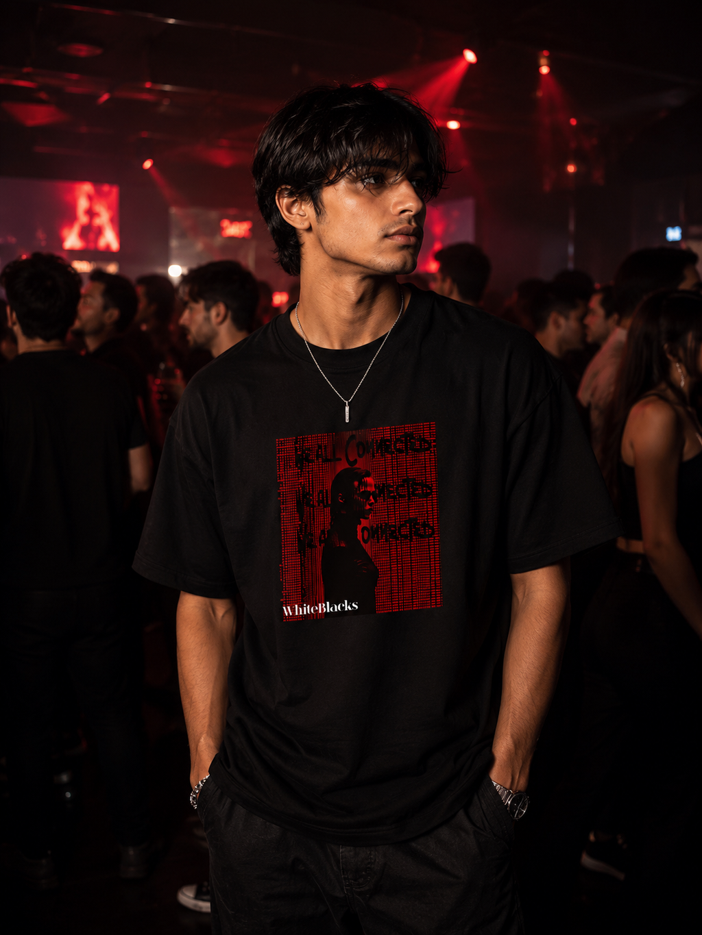 Real Comes First Filtered Oversized Graphic T-Shirt