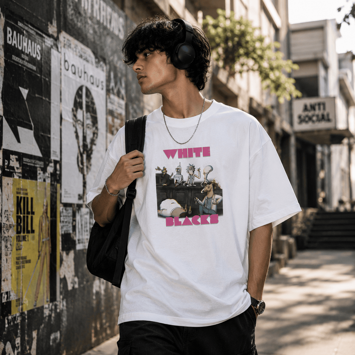 After Hours Oversized Graphic T-Shirt - WhiteBlacks