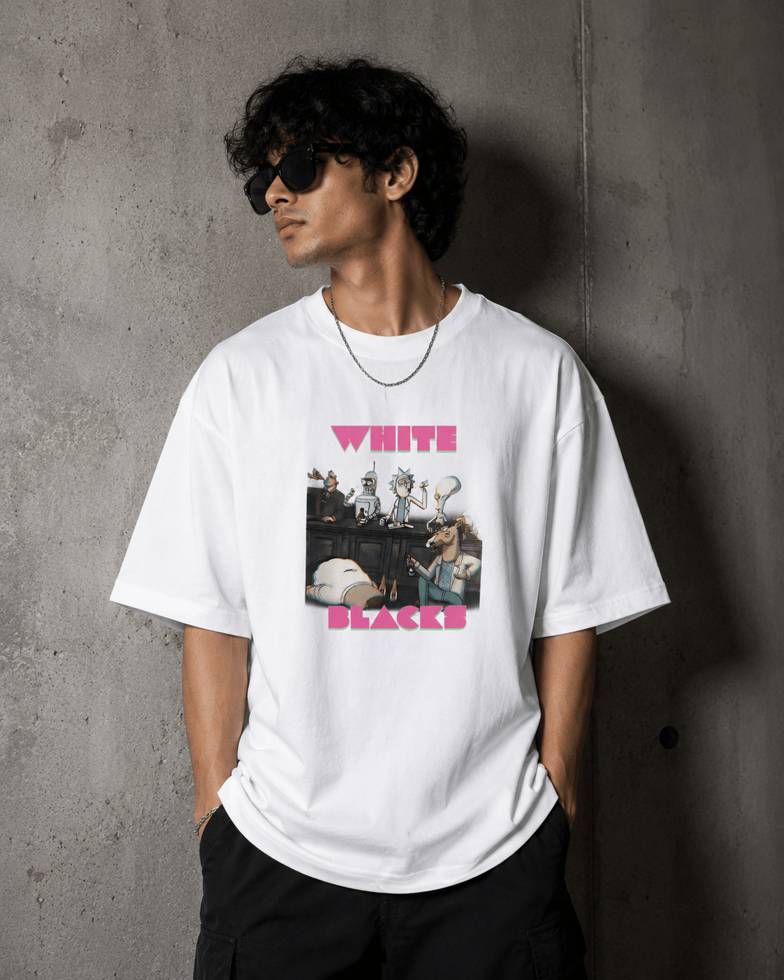 After Hours Oversized Graphic T-Shirt - WhiteBlacks