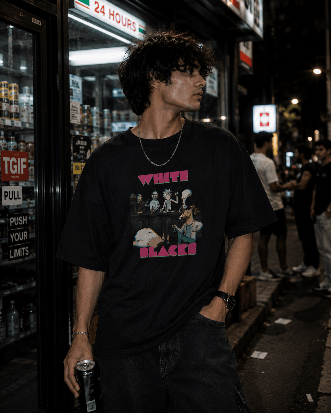 After Hours Oversized Graphic T-Shirt - WhiteBlacks