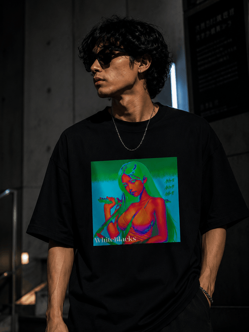 Anime Color Oversized Graphic T-Shirt - WhiteBlacks