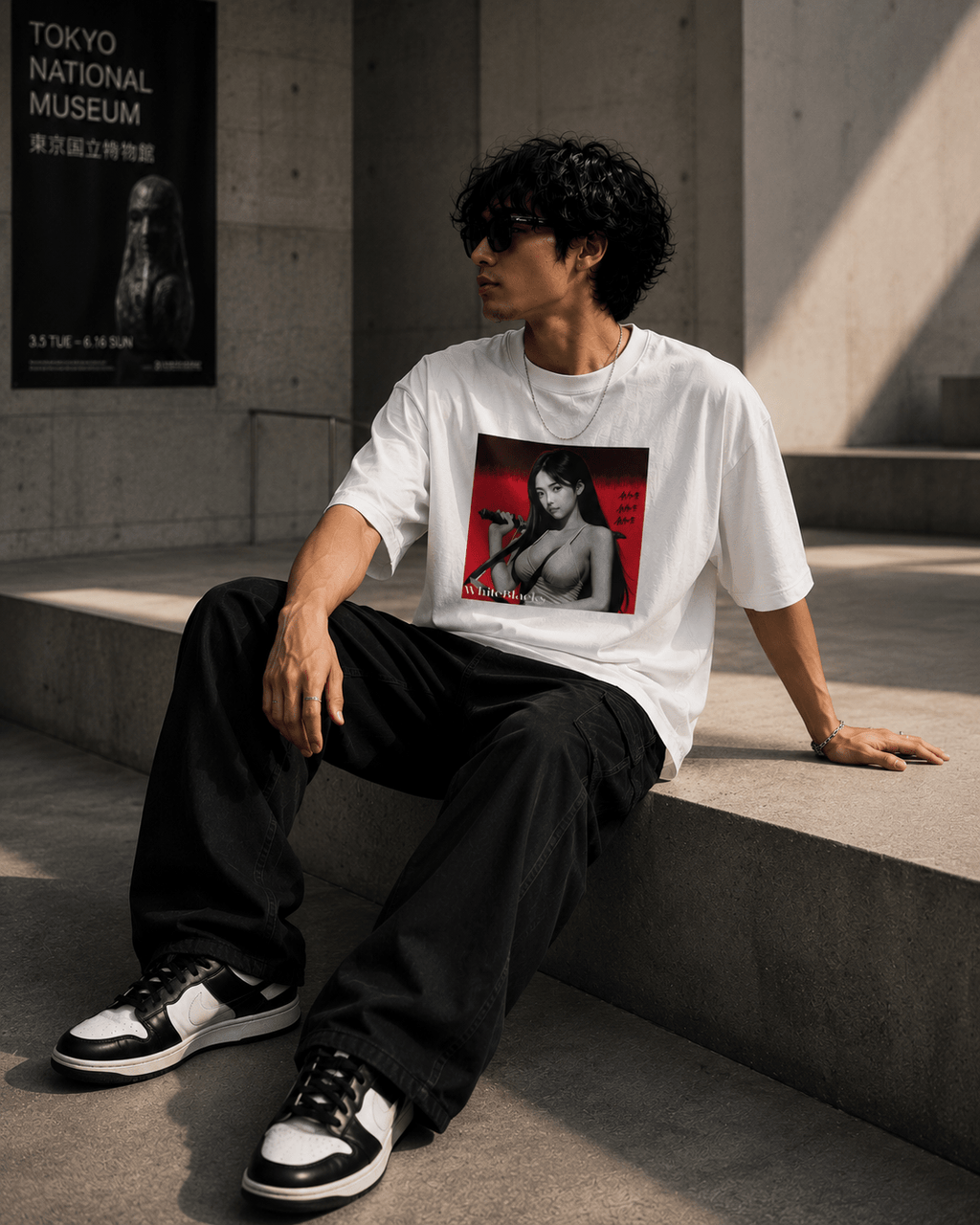 Anime Oversized Graphic T-Shirt - WhiteBlacks