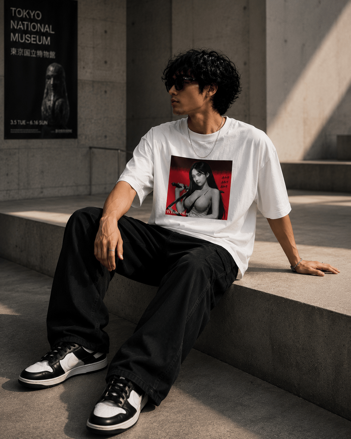 Anime Oversized Graphic T-Shirt - WhiteBlacks