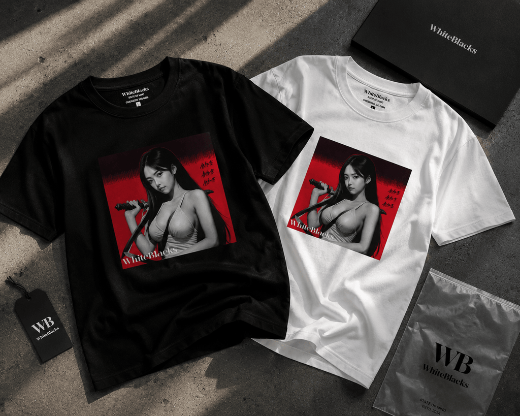 Anime Oversized Graphic T-Shirt - WhiteBlacks
