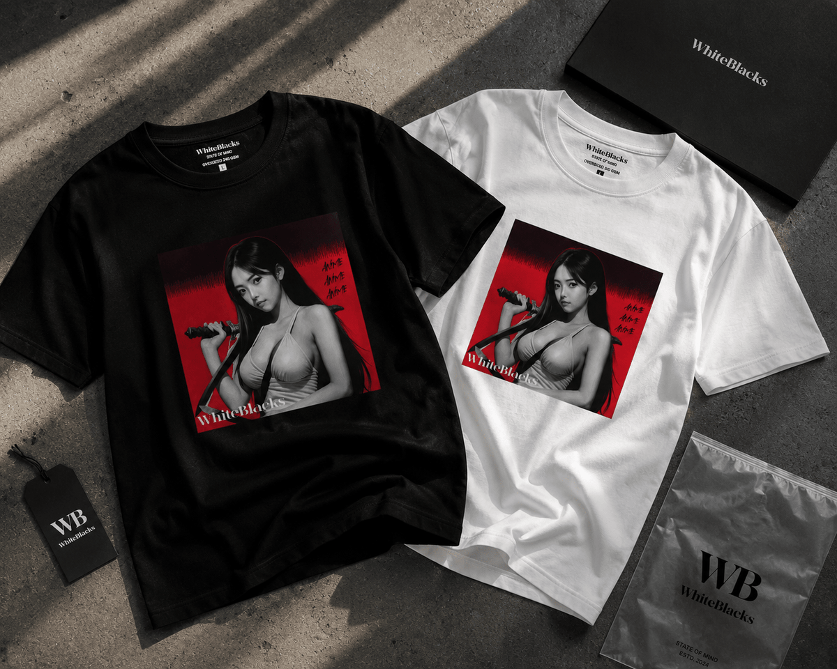 Anime Oversized Graphic T-Shirt - WhiteBlacks