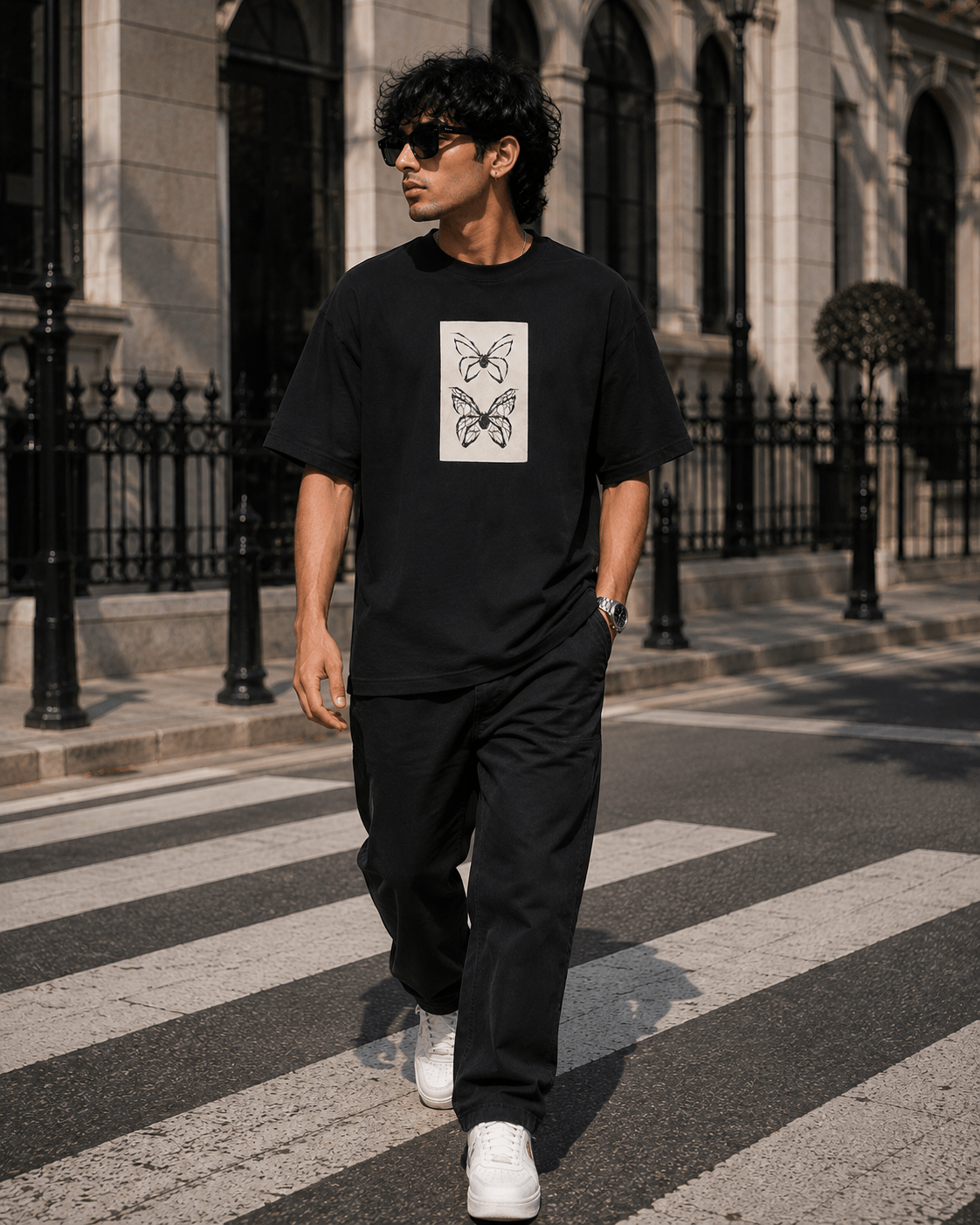 Black Widow Oversized Graphic T-Shirt - WhiteBlacks