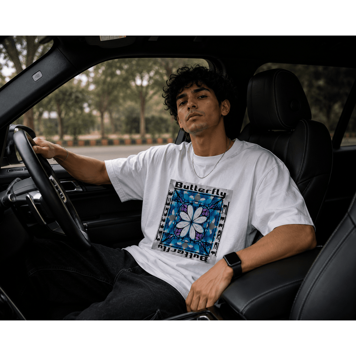Butterfly Oversized Graphic T-Shirt - WhiteBlacks