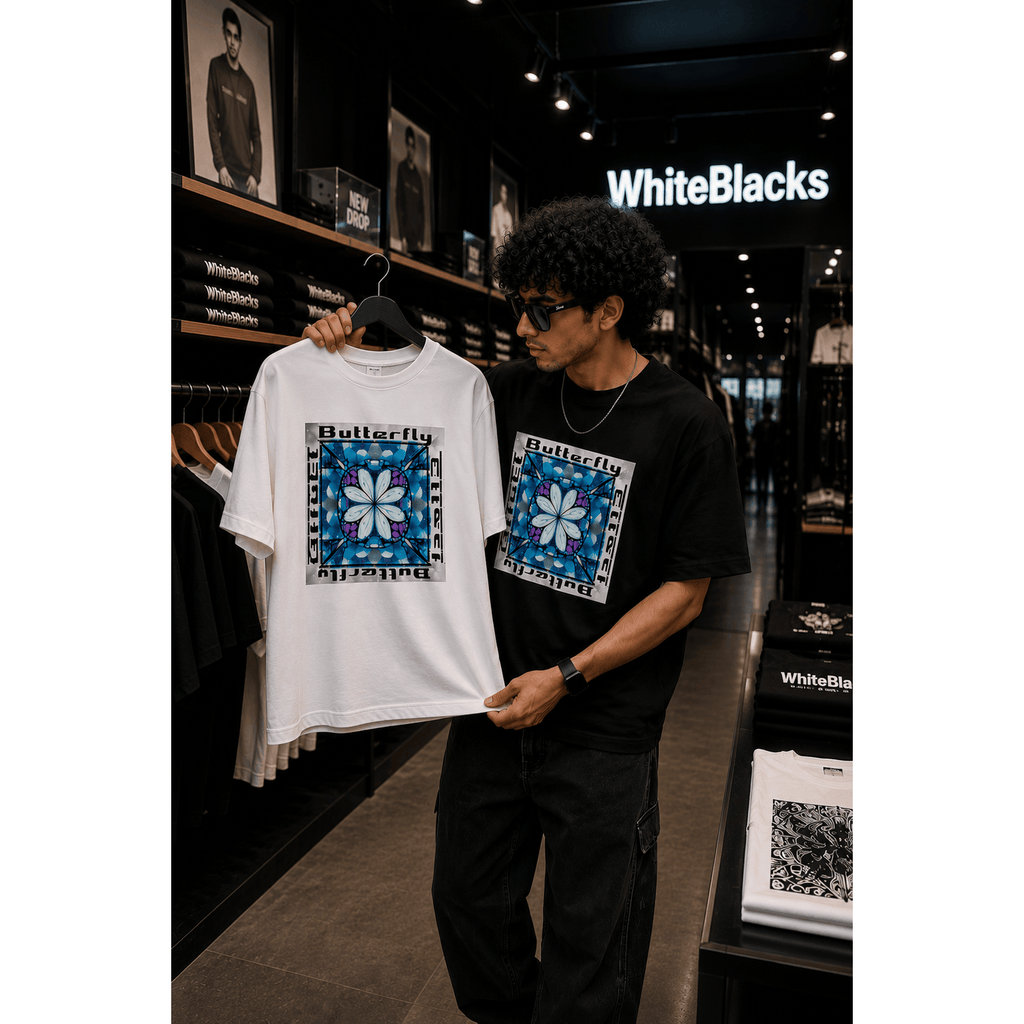 Butterfly Oversized Graphic T-Shirt - WhiteBlacks