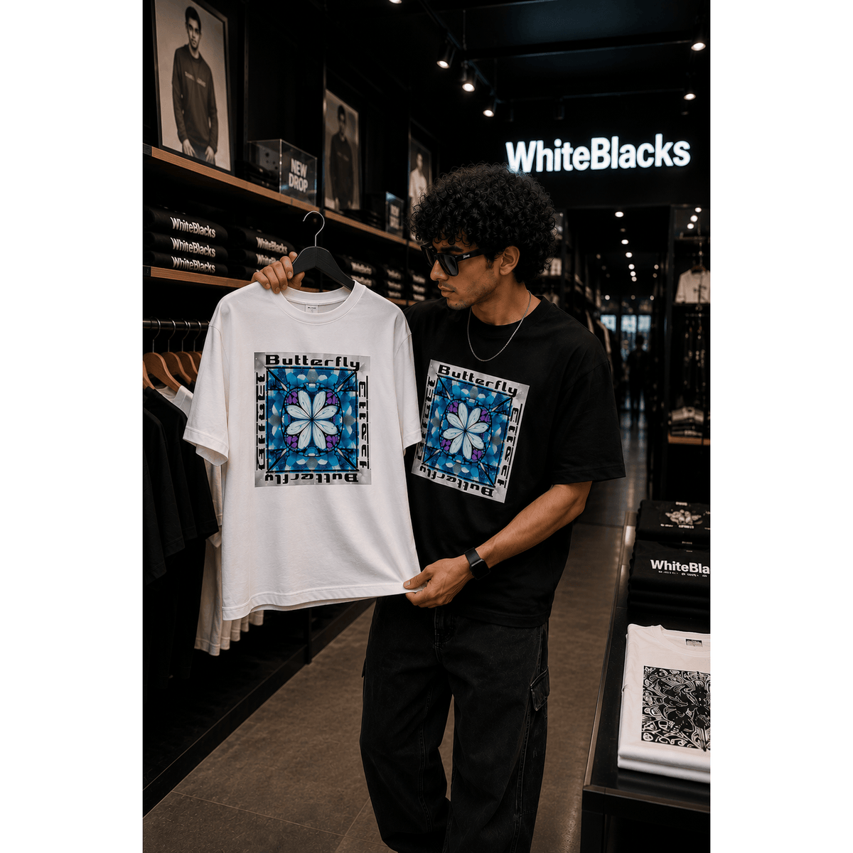 Butterfly Oversized Graphic T-Shirt - WhiteBlacks