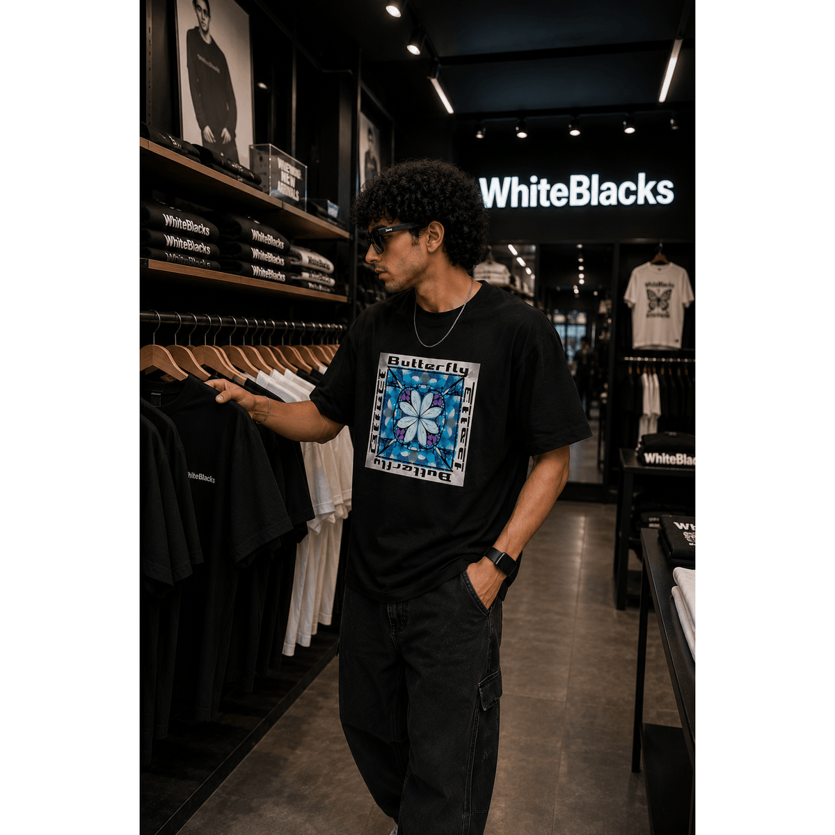 Butterfly Oversized Graphic T-Shirt - WhiteBlacks