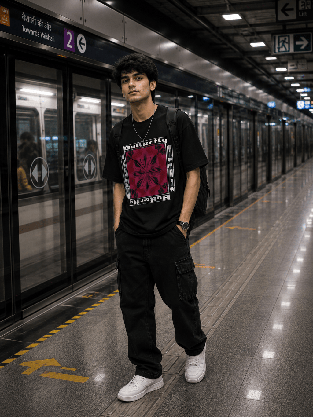 Butterfly V2 Oversized Graphic T-Shirt - WhiteBlacks