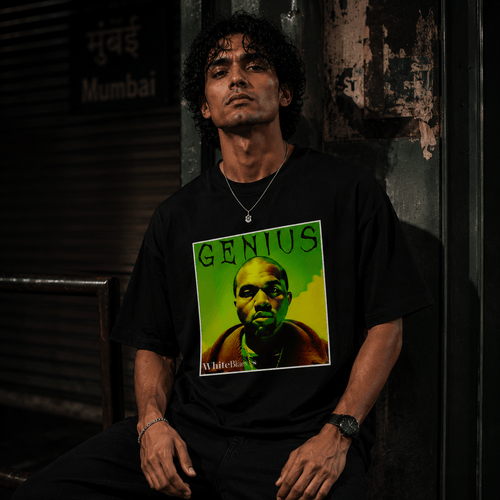 Genius Filtered Oversized Graphic T-Shirt - WhiteBlacks