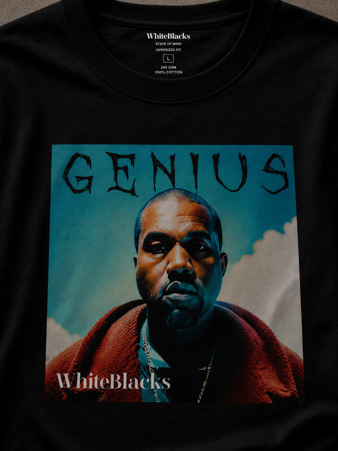 Genius Oversized Graphic T-Shirt - WhiteBlacks