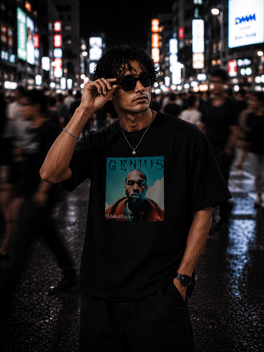 Genius Oversized Graphic T-Shirt - WhiteBlacks
