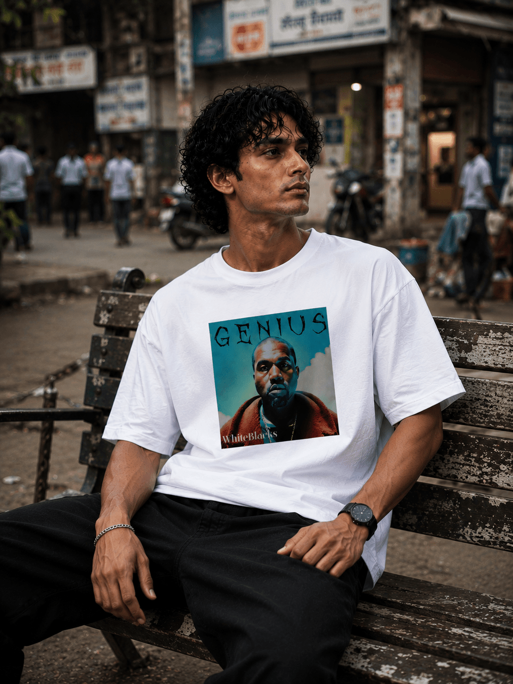 Genius Oversized Graphic T-Shirt - WhiteBlacks