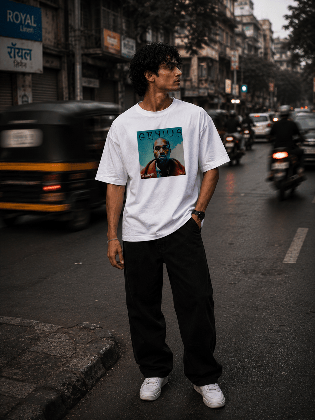 Genius Oversized Graphic T-Shirt - WhiteBlacks