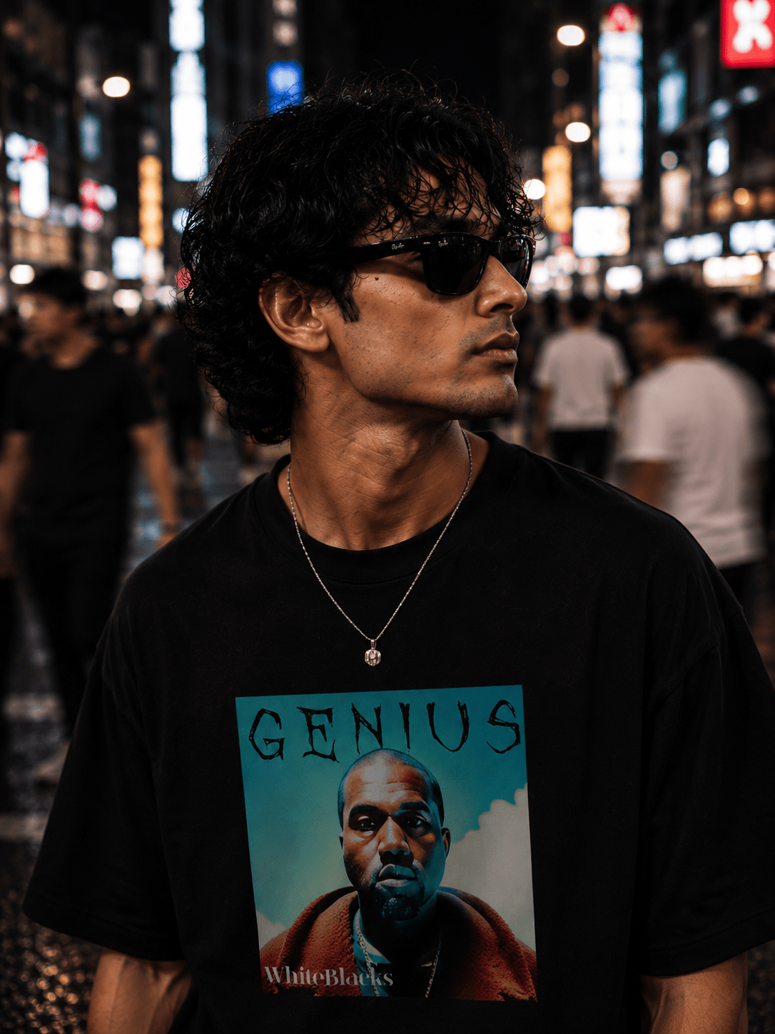 Genius Oversized Graphic T-Shirt - WhiteBlacks