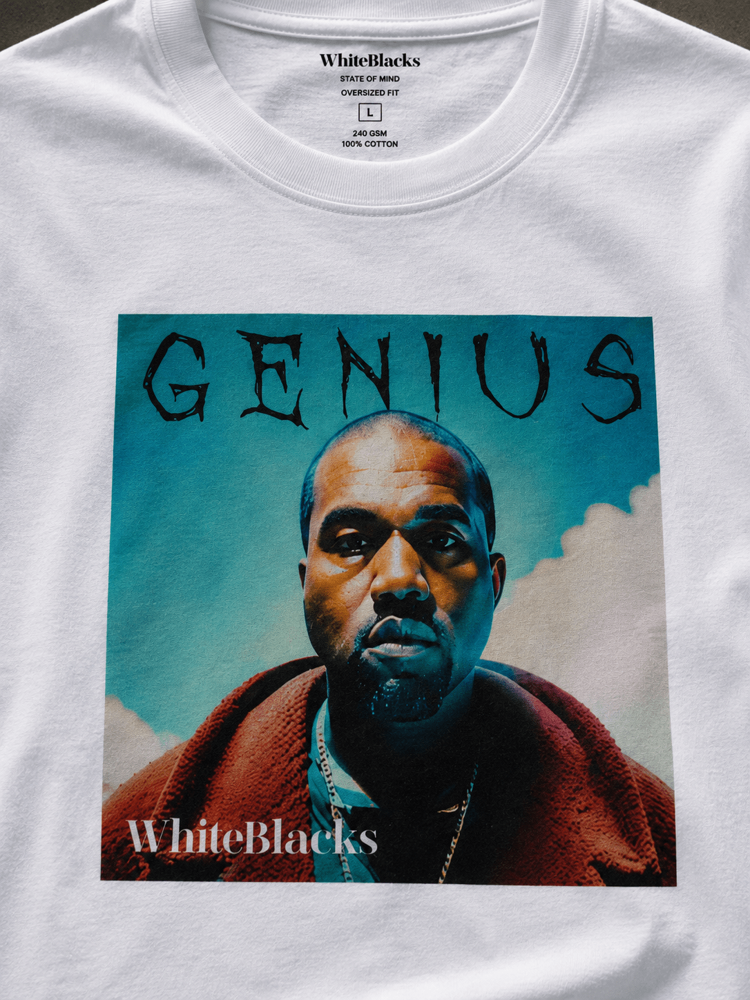 Genius Oversized Graphic T-Shirt - WhiteBlacks