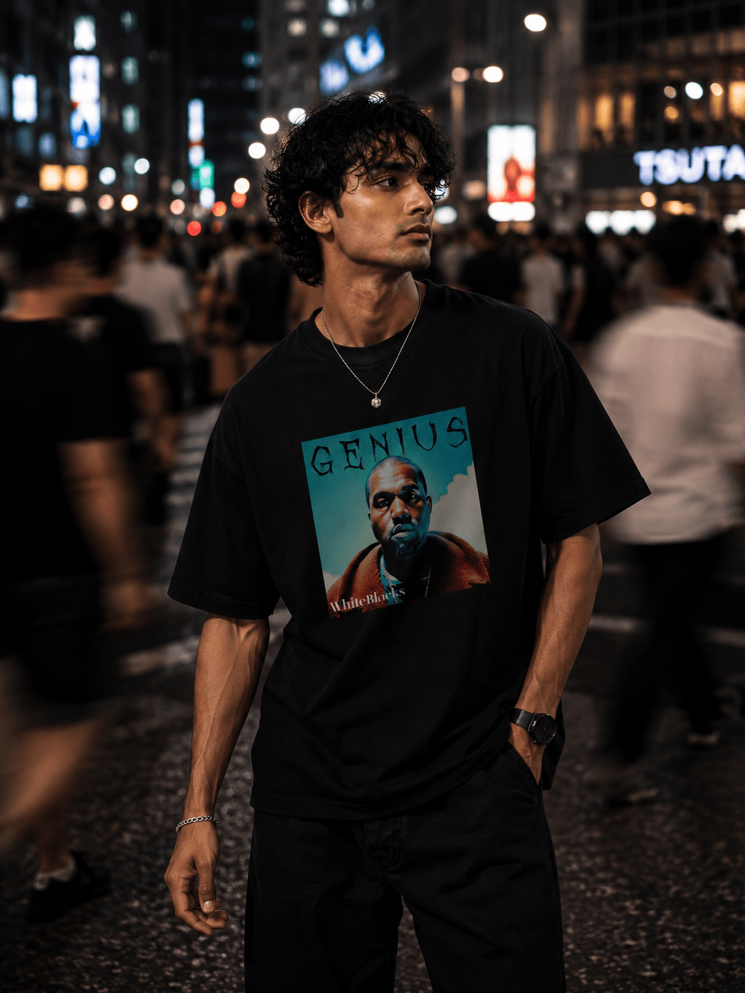 Genius Oversized Graphic T-Shirt - WhiteBlacks