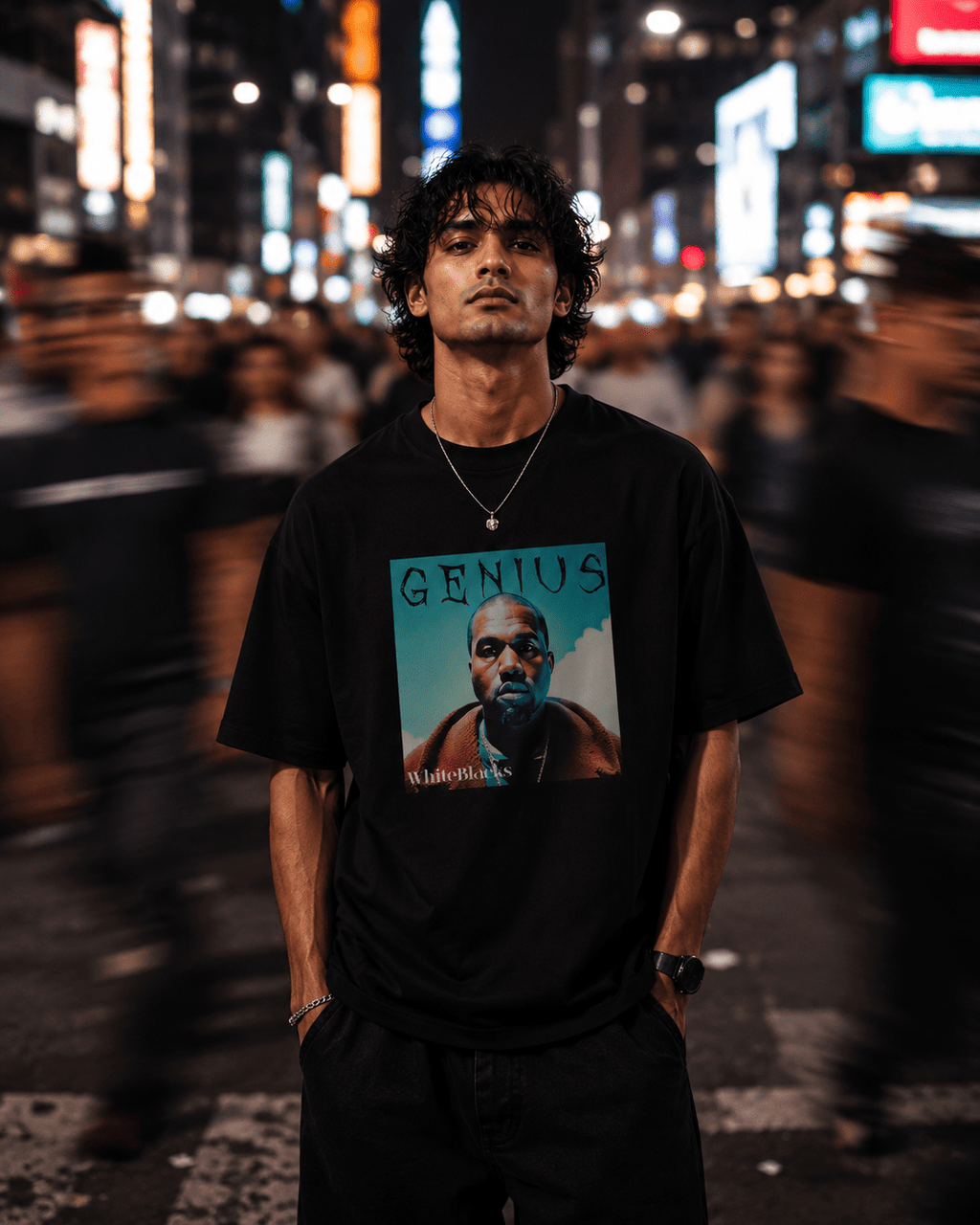 Genius Oversized Graphic T-Shirt - WhiteBlacks