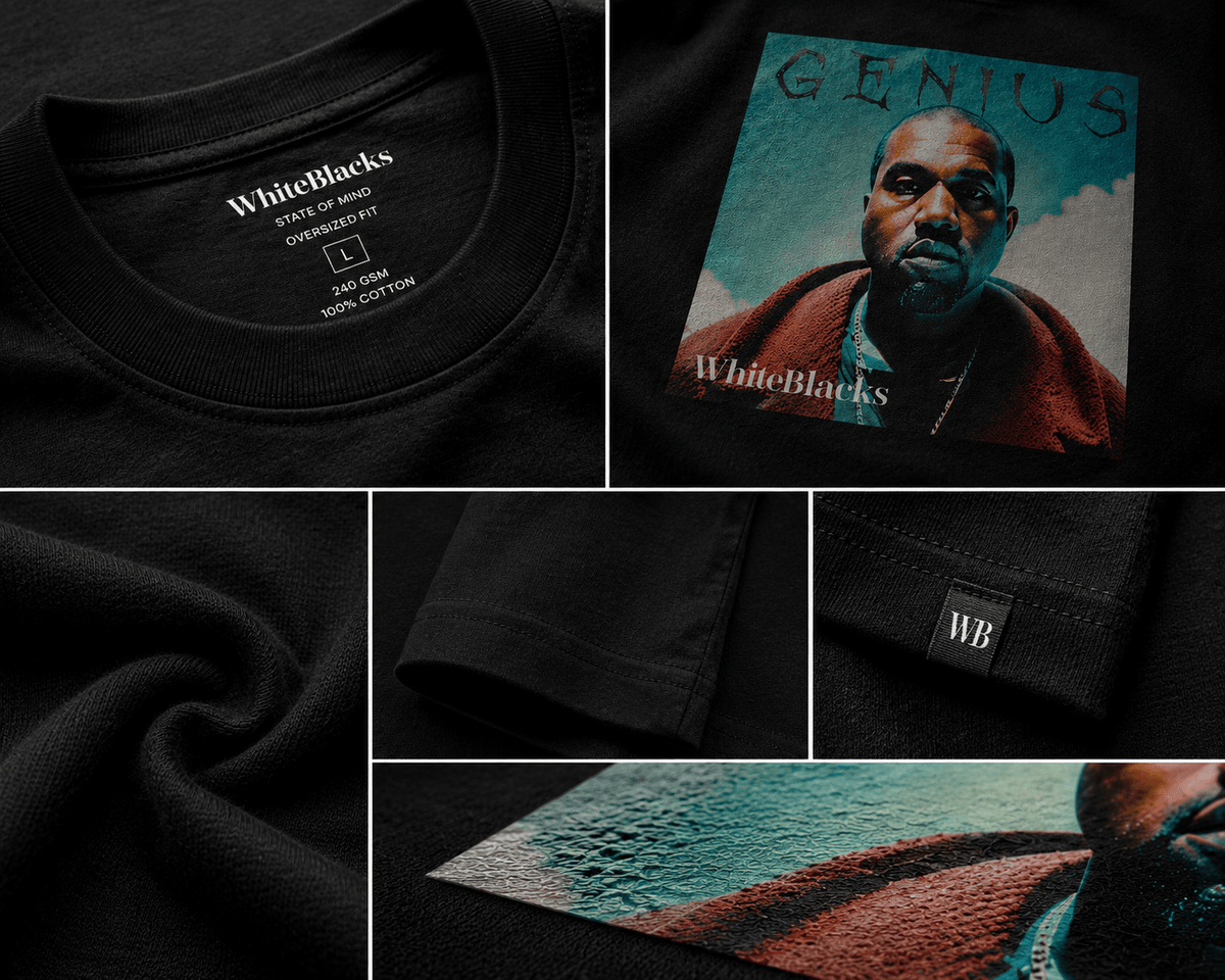 Genius Oversized Graphic T-Shirt - WhiteBlacks