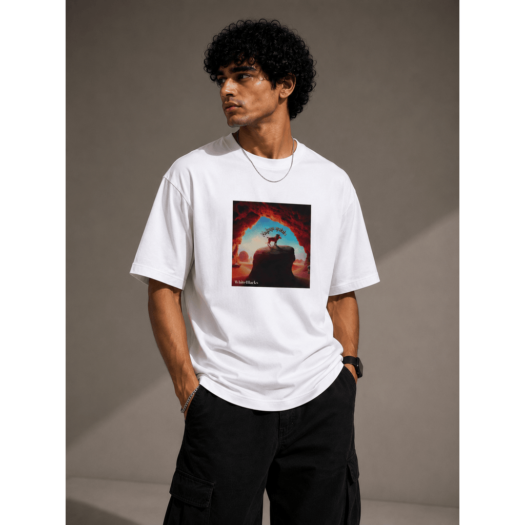 Hakuna Matata Color Oversized Graphic T-Shirt - WhiteBlacks