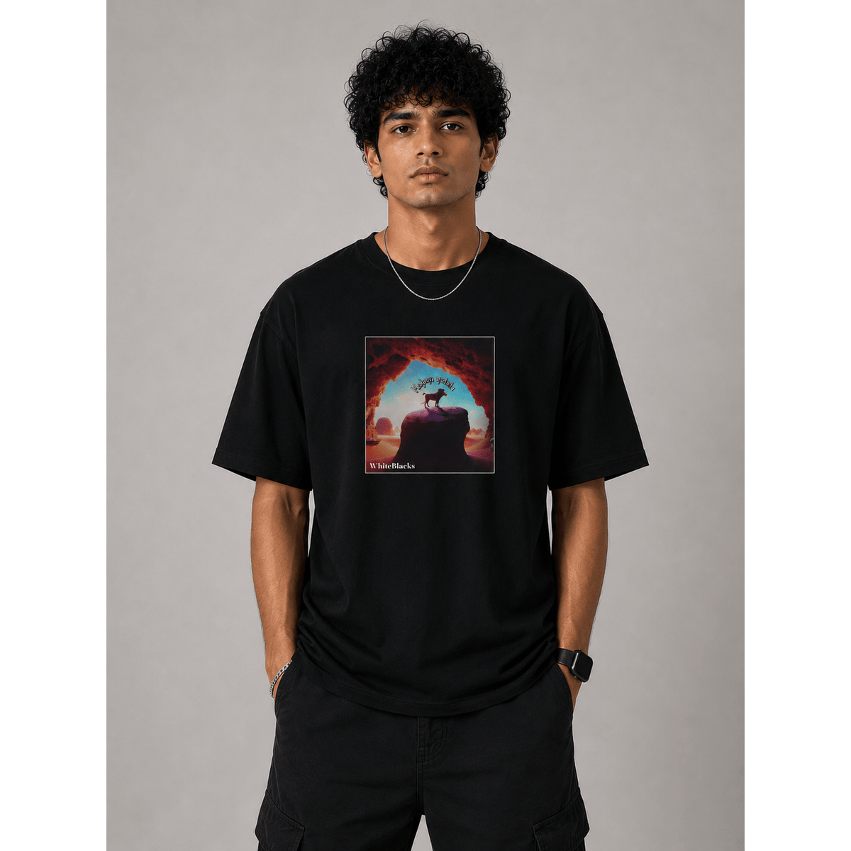 Hakuna Matata Color Oversized Graphic T-Shirt - WhiteBlacks