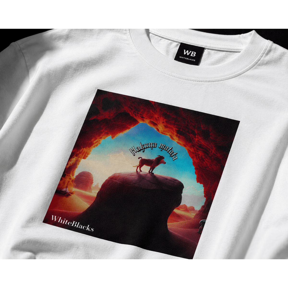 Hakuna Matata Color Oversized Graphic T-Shirt - WhiteBlacks