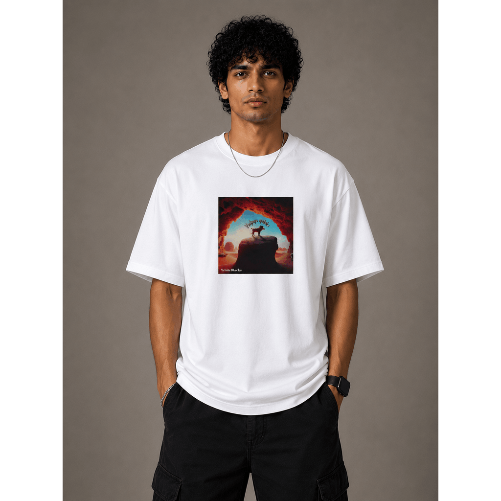 Hakuna Matata Color Oversized Graphic T-Shirt - WhiteBlacks