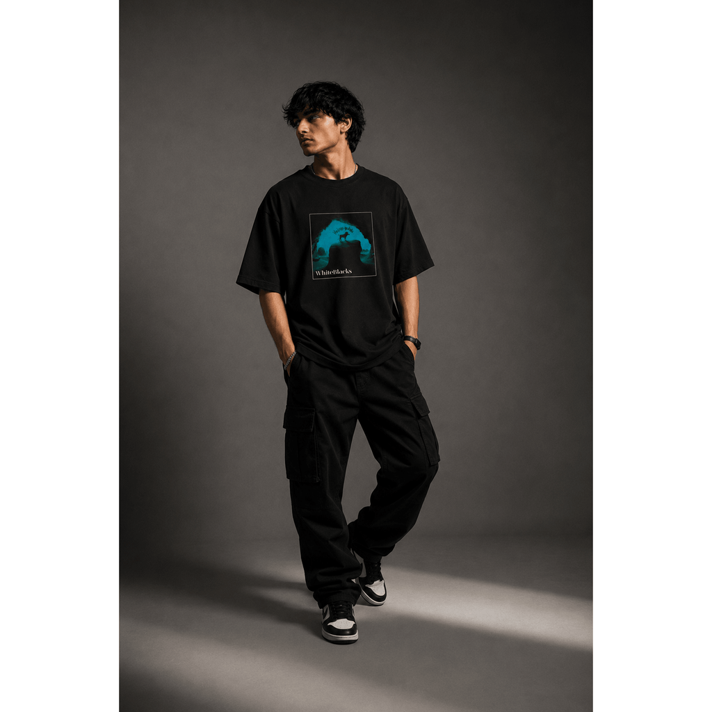 Hakuna Matata Filtered Oversized Graphic T-Shirt - WhiteBlacks