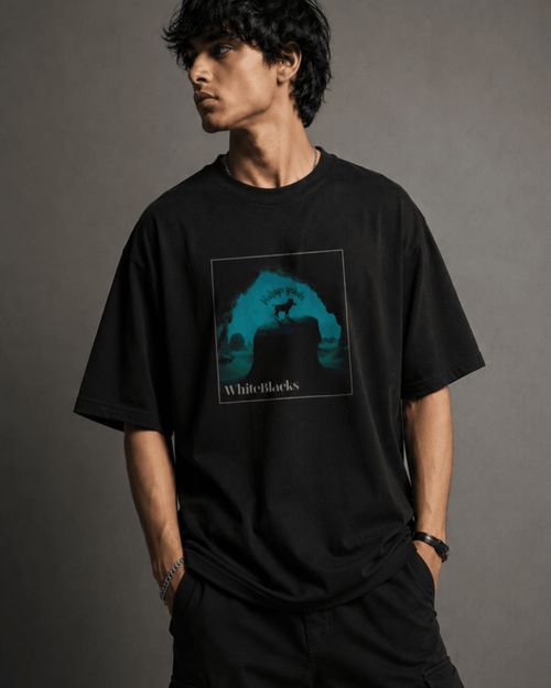 Hakuna Matata Filtered Oversized Graphic T-Shirt - WhiteBlacks