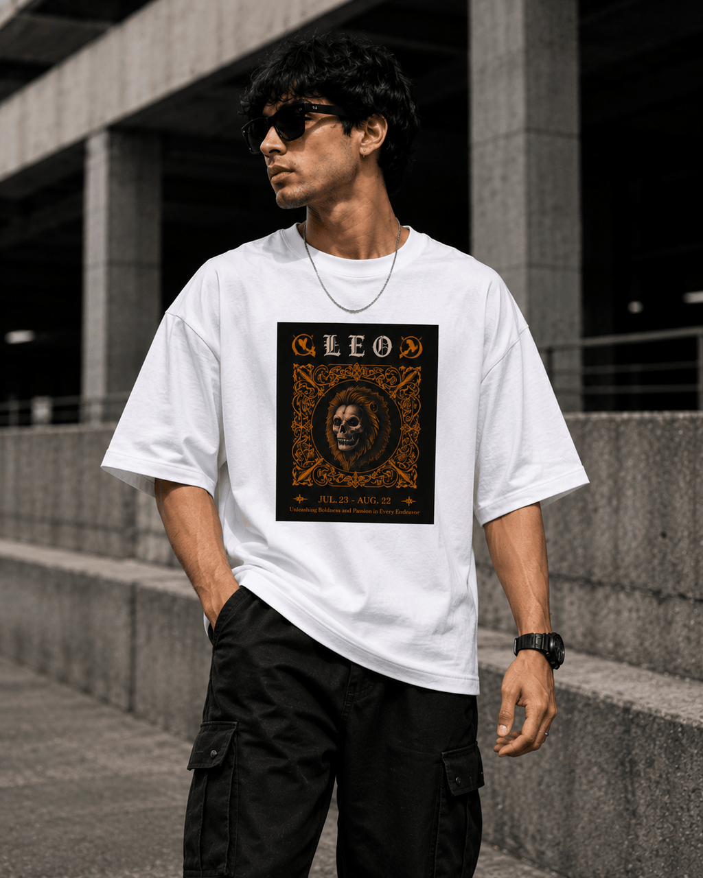 Leo Oversized Graphic T-Shirt - WhiteBlacks