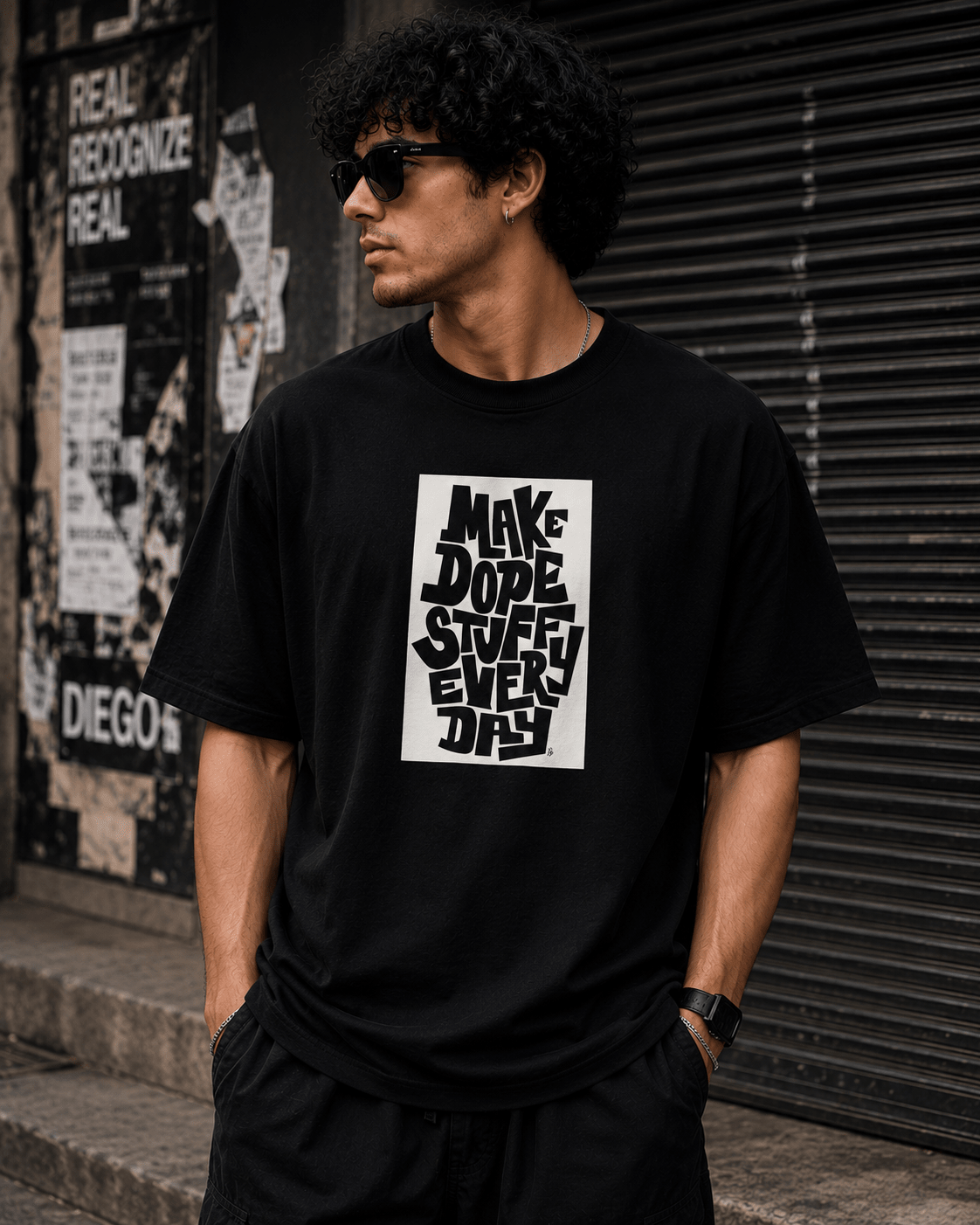 Make Dope Stuff Oversized Graphic T-Shirt - WhiteBlacks