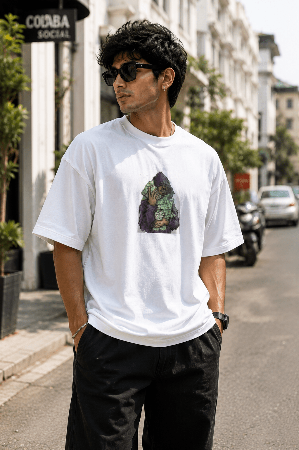 Money Talks Oversized Graphic T-Shirt - WhiteBlacks