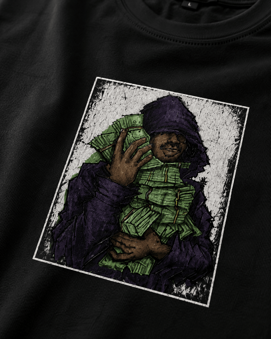 Money Talks Oversized Graphic T-Shirt - WhiteBlacks