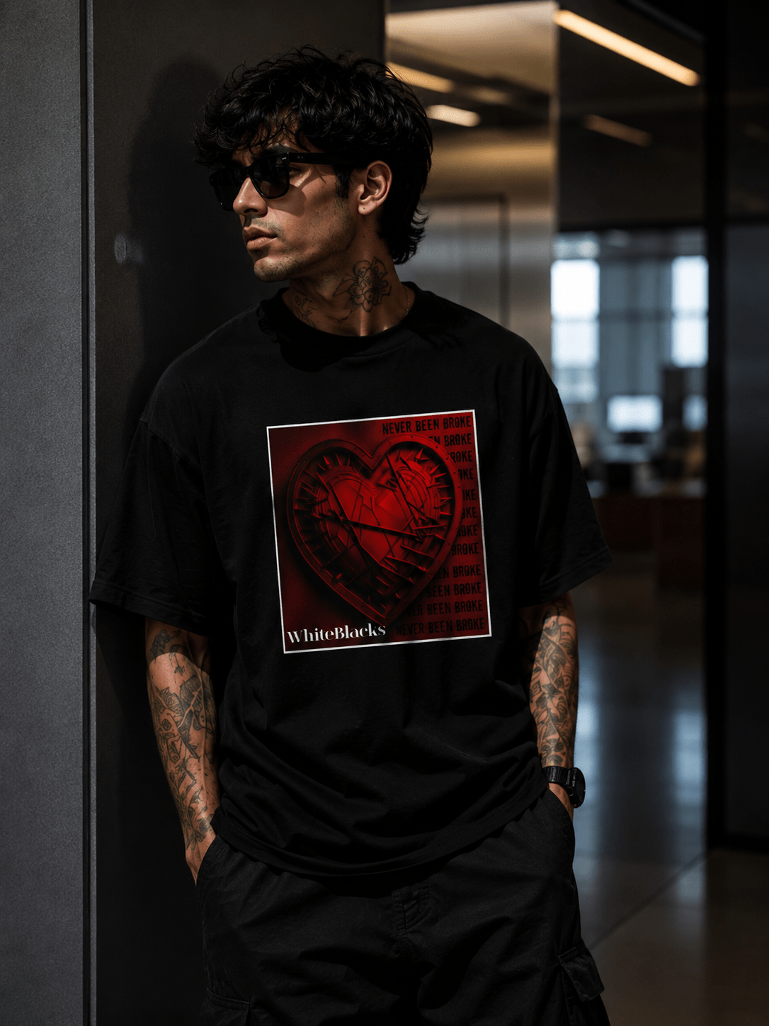 Never Been Broke Filtered Oversized Graphic T-Shirt - WhiteBlacks