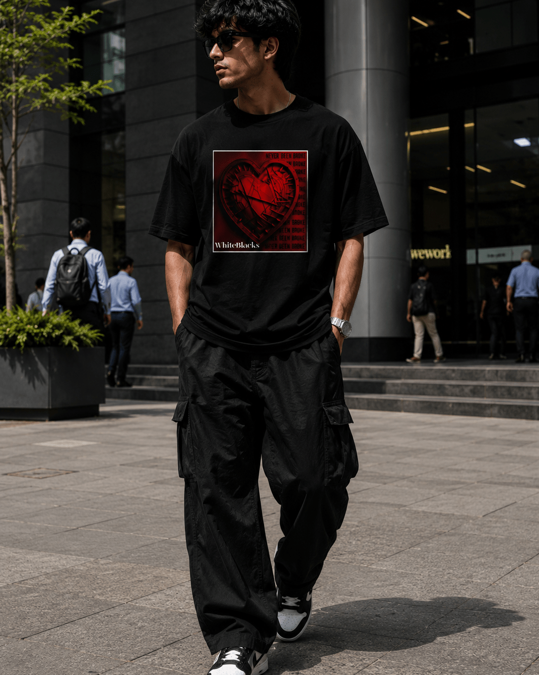 Never Been Broke Filtered Oversized Graphic T-Shirt - WhiteBlacks